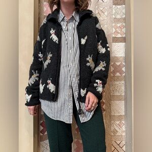 Scotties Zip Up Wool Cardi, Size L